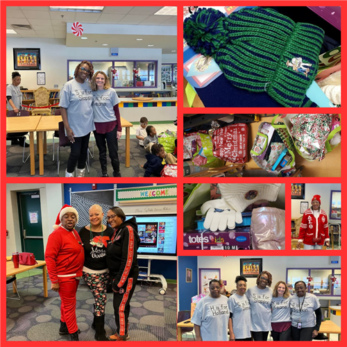 Pre-k and Delta Sigma Theta Sorority member smiling. Student Christmas gift.
